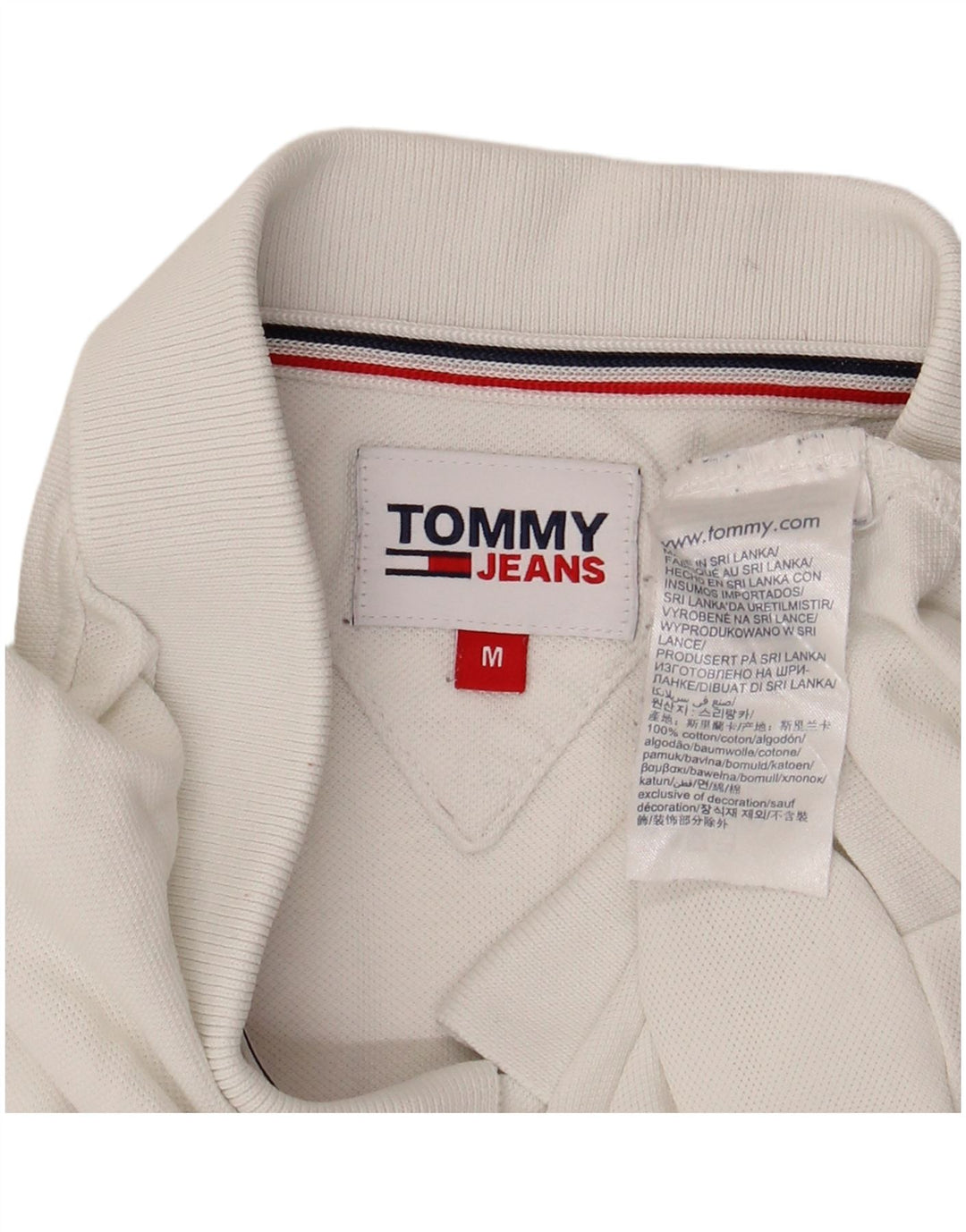 Tommy Hilfiger Herren-Poloshirt, mittelweiße Baumwolle