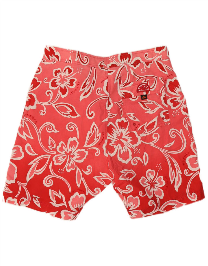 Sundek Herren-Badeshorts, groß, rosa geblümt