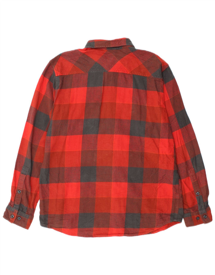 Columbia Herren-Flanellhemd aus mittelroter Gingham-Baumwolle