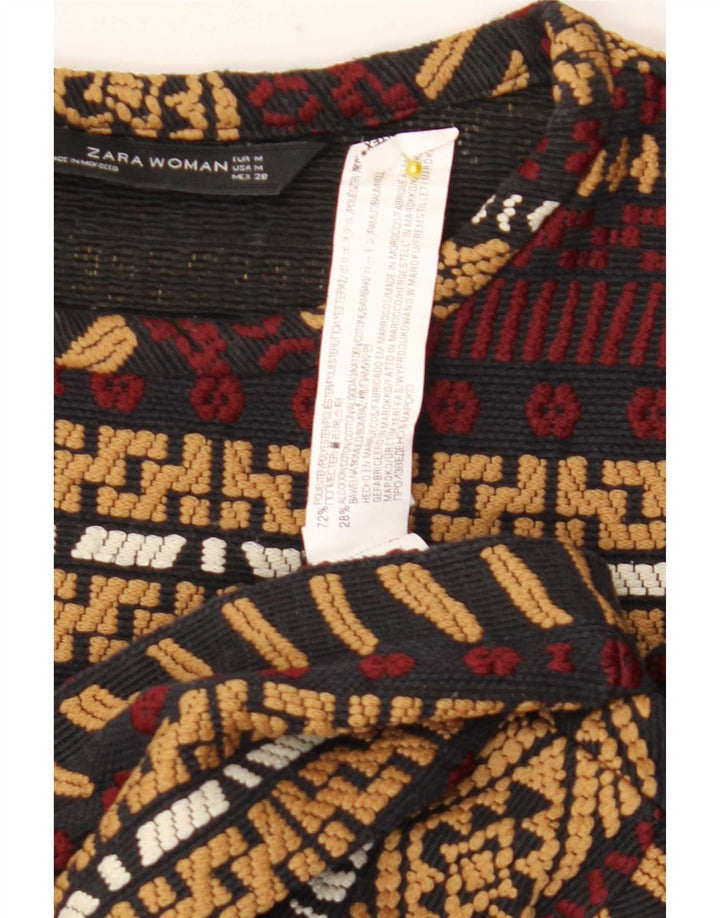 Zara Damen-Sweatshirt-Pullover UK 14 Medium Mehrfarbig gestreift Polyester