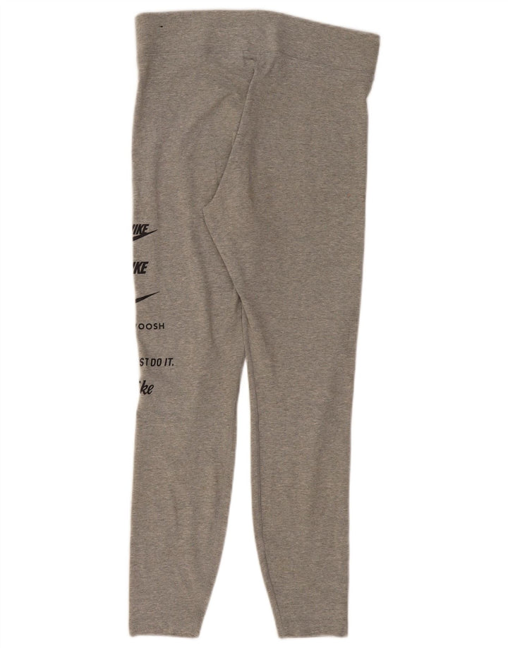 NIKE Damen Graphic Leggings UK 14 Large Graue Baumwolle