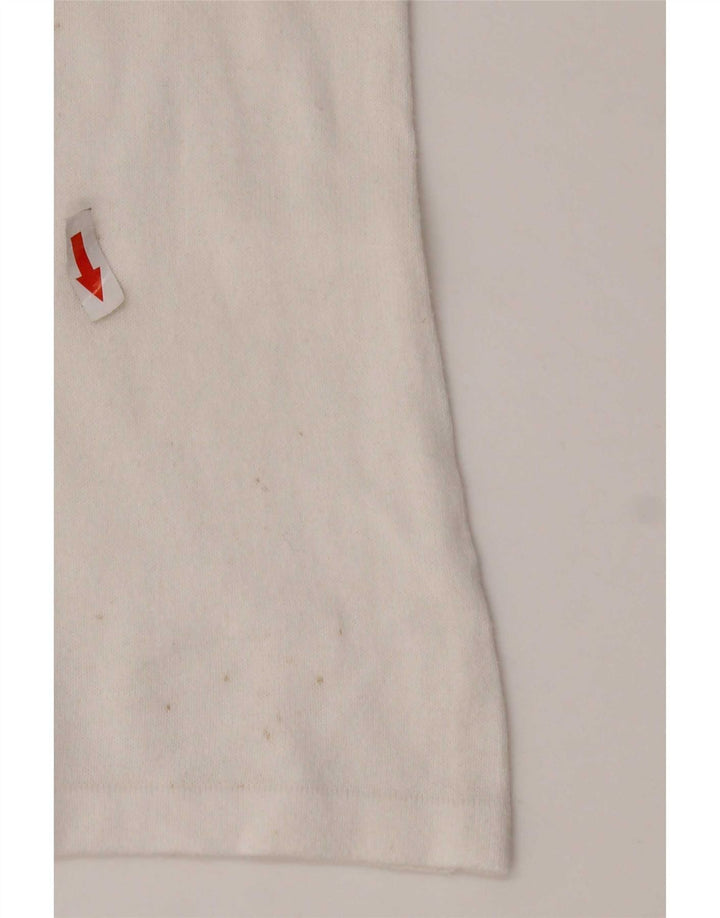 Benetton Damen Top Langarm UK 14 Mittelweiß
