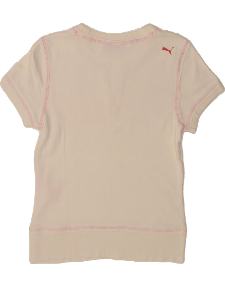 PUMA Womens Graphic T-Shirt Top UK 14 Large Off White Vintage Puma and Second-Hand Puma from Messina Hembry 