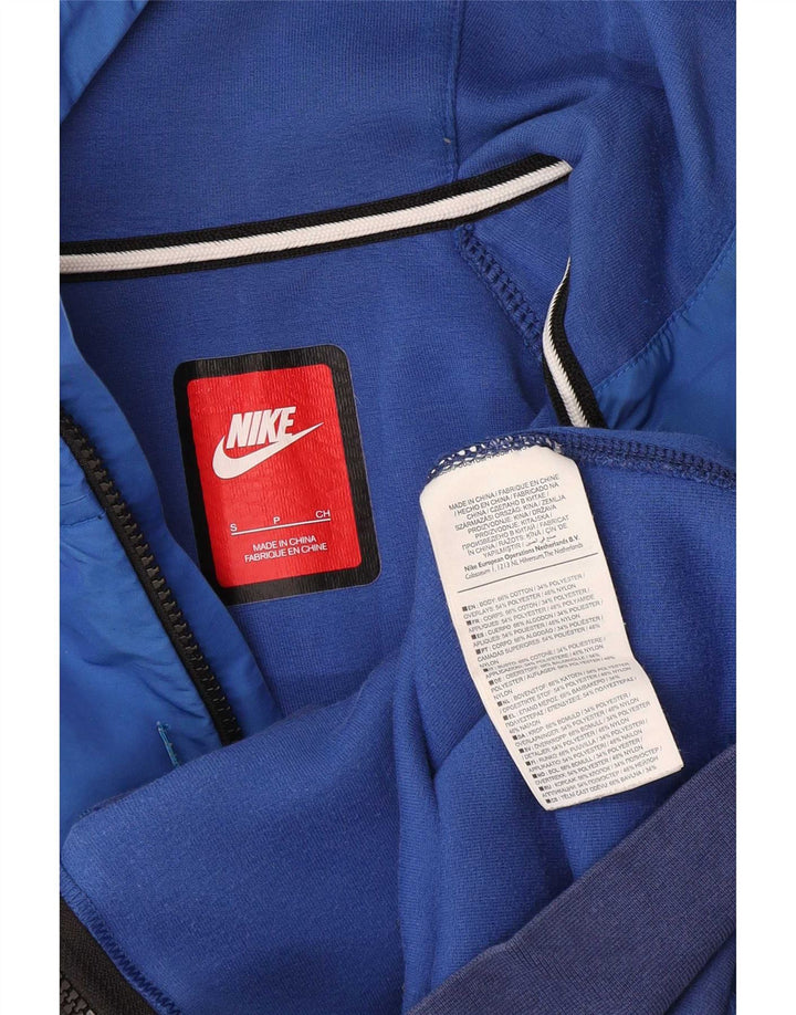 Nike Herren-Kapuzenpullover mit Reißverschluss, klein, blau, Colourblock-Baumwolle