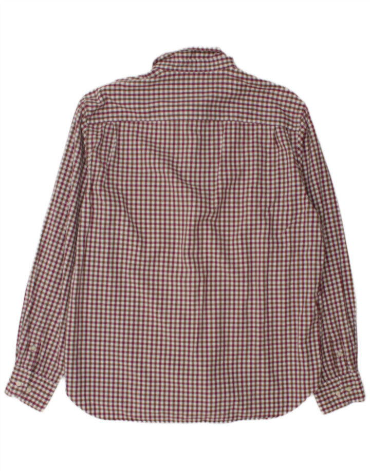 Massimo Dutti Herren Flanellhemd 2XL Burgundy Gingham