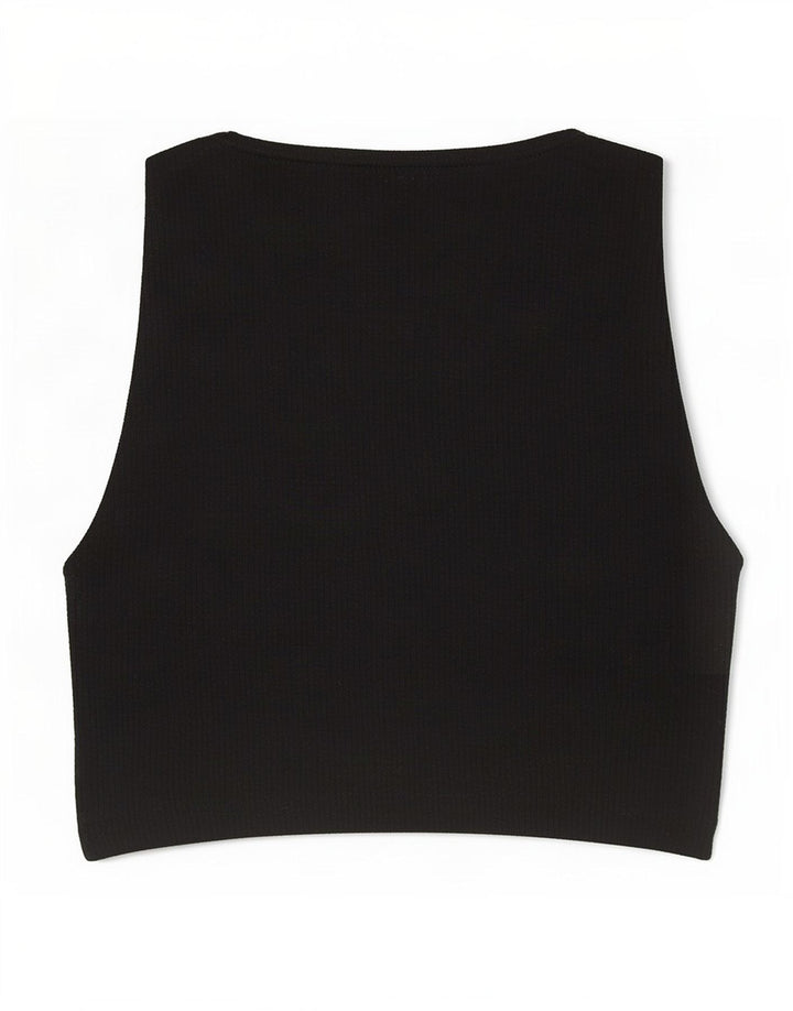 Zara Damen Crop Vest Top UK 8 Small Schwarz