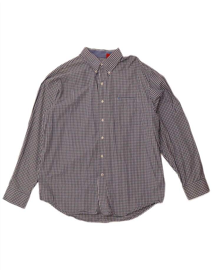 Izod Herrenhemd, groß, blau kariert, Baumwolle