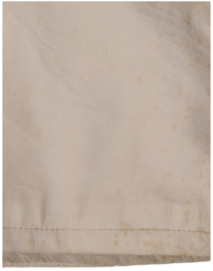 CONBIPEL Damen Lederjacke mit Kapuze IT 42 Mittelweißes Leder