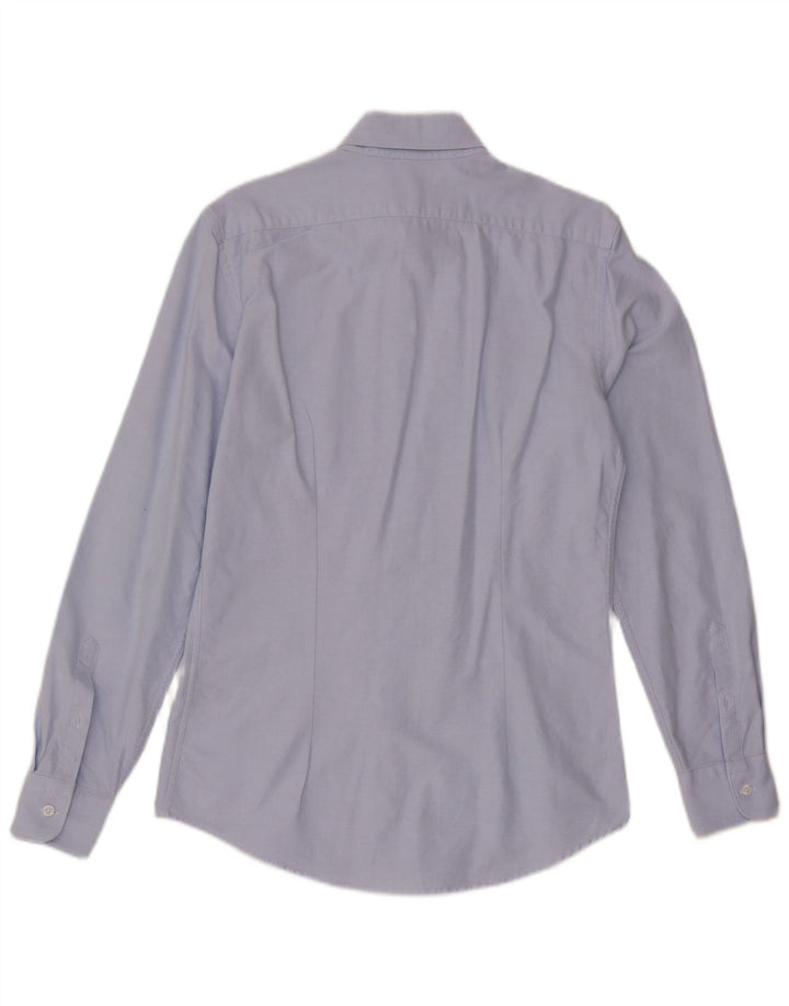 Reiss Herren-Slim-Fit-Hemd, klein, aus blauer Baumwolle