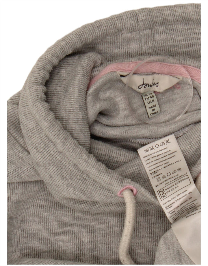 Joules Damen-Sweatshirt mit Rollkragen, UK 12, mittelgrau gefleckte Baumwolle