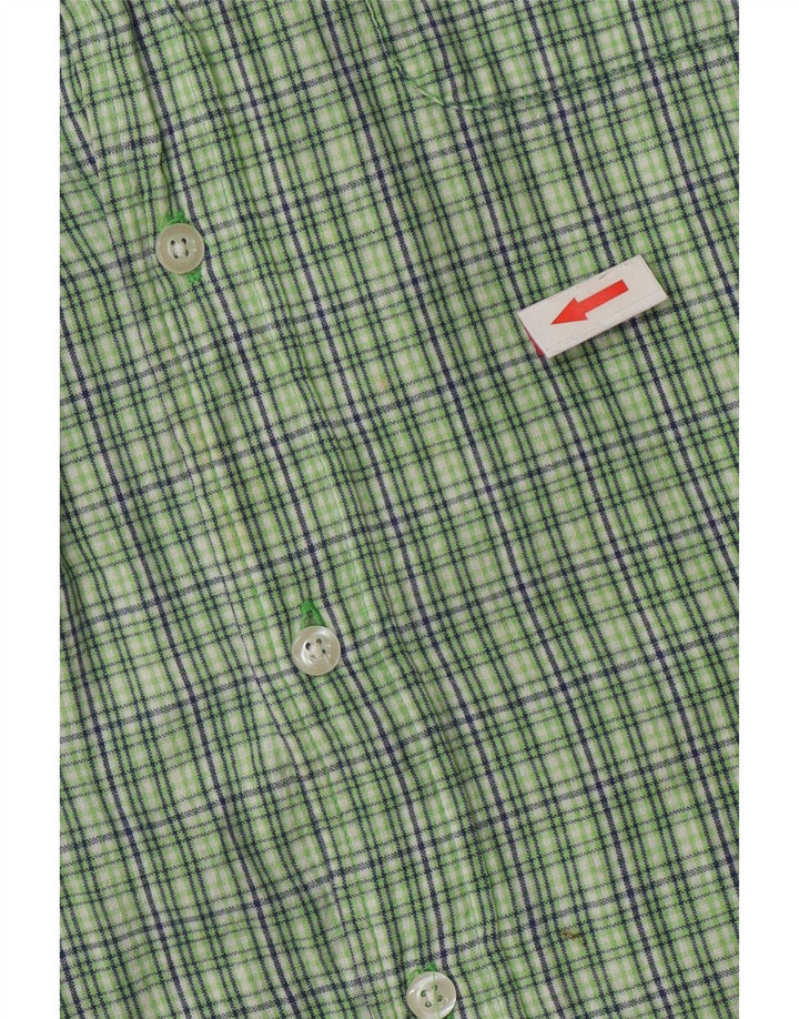 Tommy Hilfiger Herren-Kurzarmhemd, groß, grün kariert, Baumwolle
