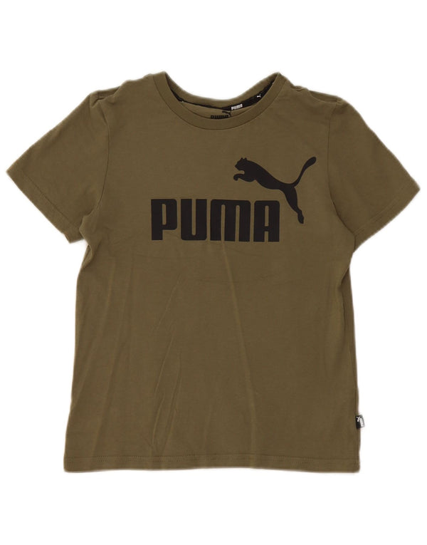 Puma Jungen Grafik T-Shirt Top 9–10 Jahre grüne Baumwolle