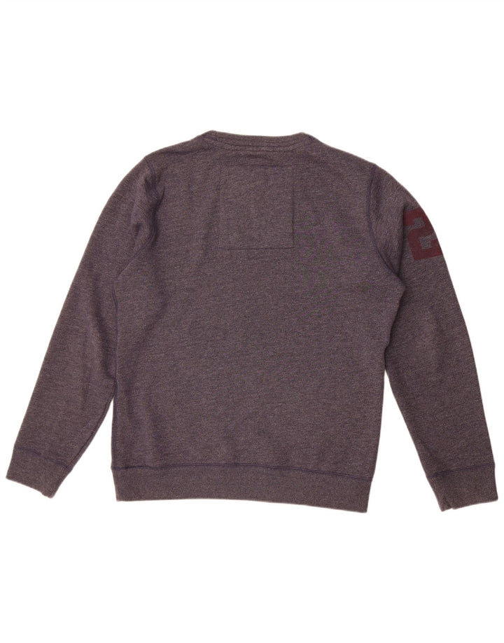 Superdry Herren-Sweatshirt mit grafischem Muster, groß, marineblau gesprenkelte Baumwolle