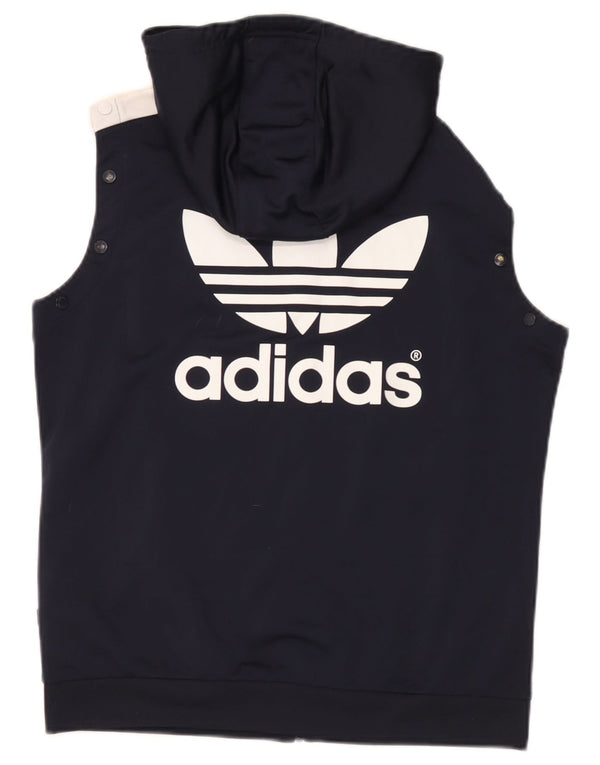 Adidas Jungen ärmelloser grafischer Kapuzenpullover mit Reißverschluss, 15–16 Jahre, Marineblau