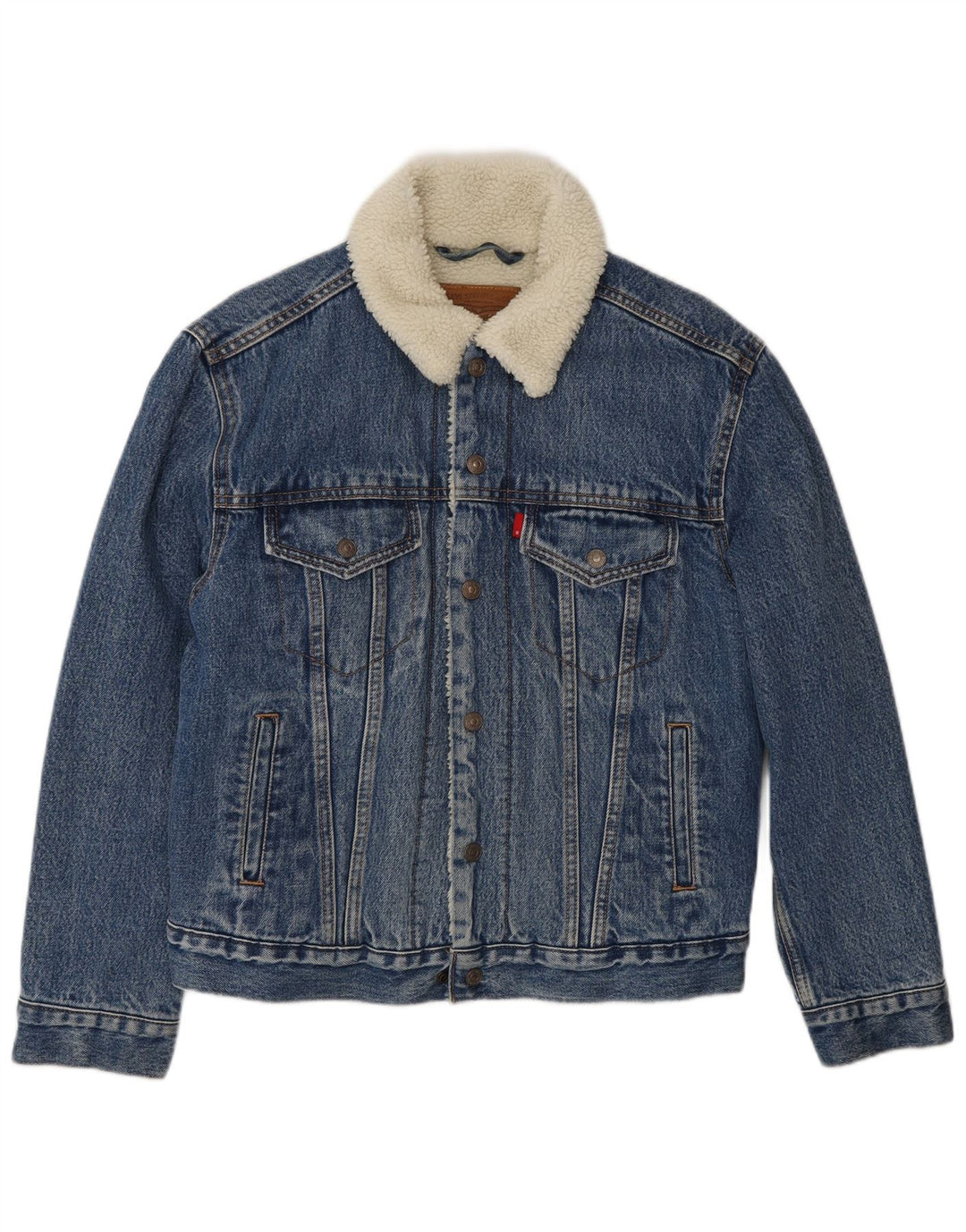 Levi's Herren Denim Sherpa Jacke UK 36 Small Blau Baumwolle