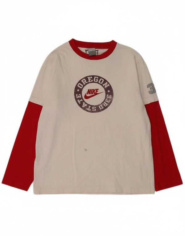 Nike Jungen Oregon State Graphic Top Langarm 13–14 Jahre XL Weiß