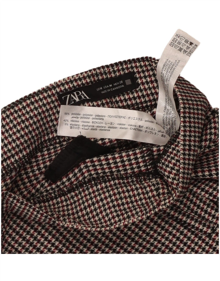 Schmale Anzughose für Damen von ZARA, Größe M, W28, L27, mehrfarbig, Hahnentrittmuster