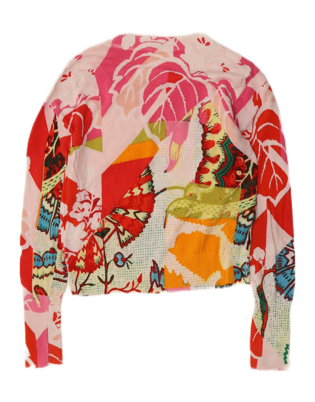 Desigual Damen-Pullover mit Rundhalsausschnitt, Gr. 10, klein, mehrfarbig, mit Blumenmuster