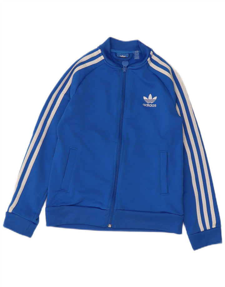 Adidas Jungen-Trainingsanzug-Top-Jacke, 9–10 Jahre, blaues Polyester
