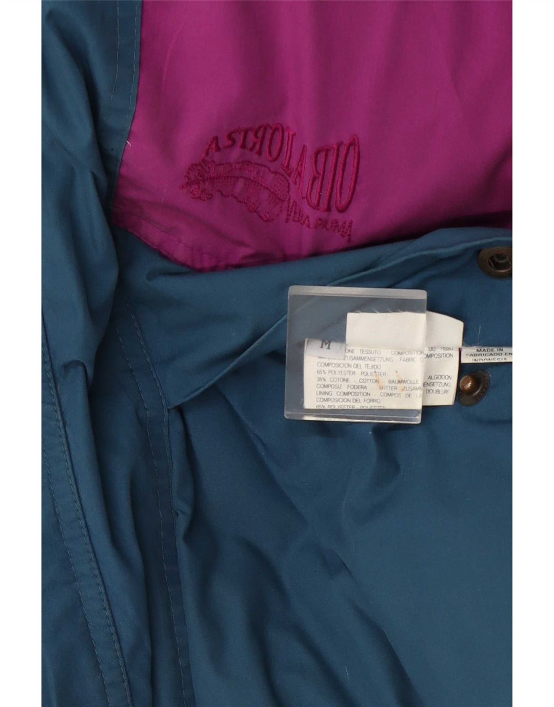 Astrolabio Wattierte Herrenjacke mit Kapuze, UK 38, Mittelgrün, Farbblock