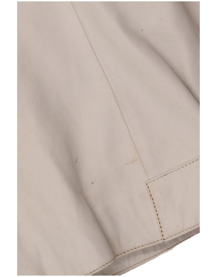 Arlen Ness Damen Leder Bikerjacke UK 18 XL Off White Leder