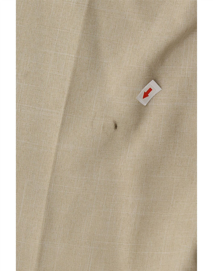 Marks & Spencer Herren-Anzughose mit gerader Passform und normaler Passform, W38 L31, beige kariert