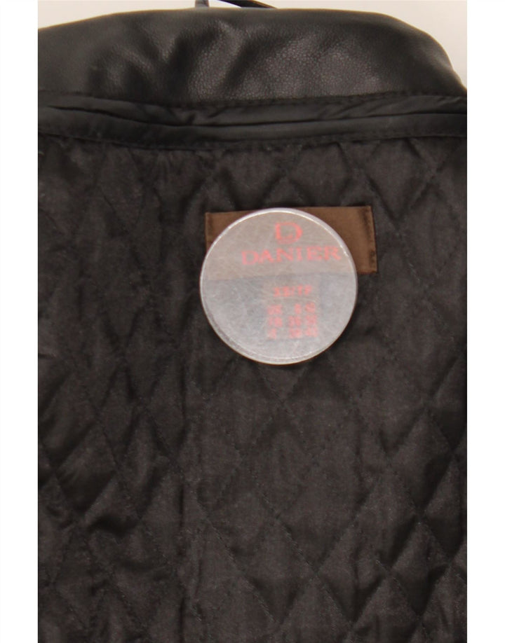 Danier Damen-Lederjacke mit Kapuze, UK 8/10, kleines schwarzes Leder