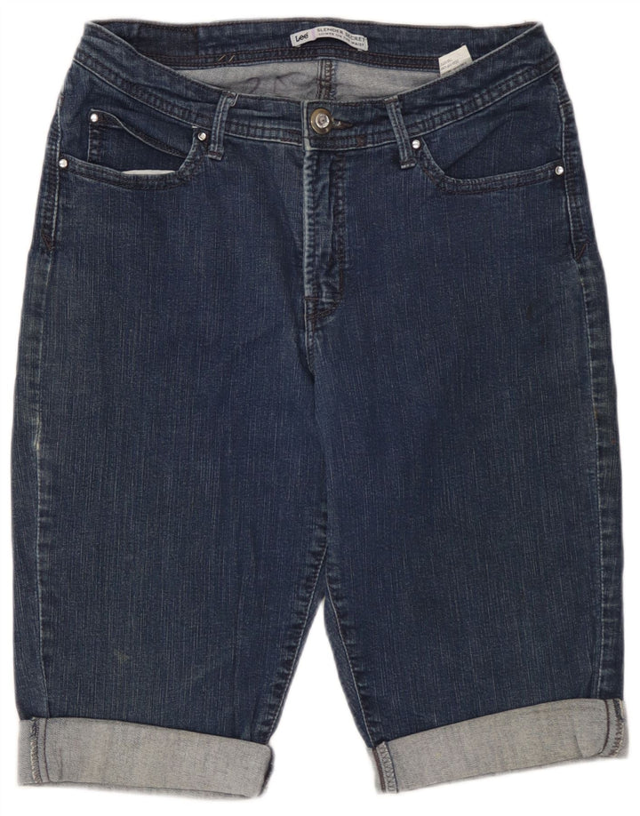 LEE Damen Slender Secret Denim Shorts US 8 Medium W30 Marineblaue Baumwolle