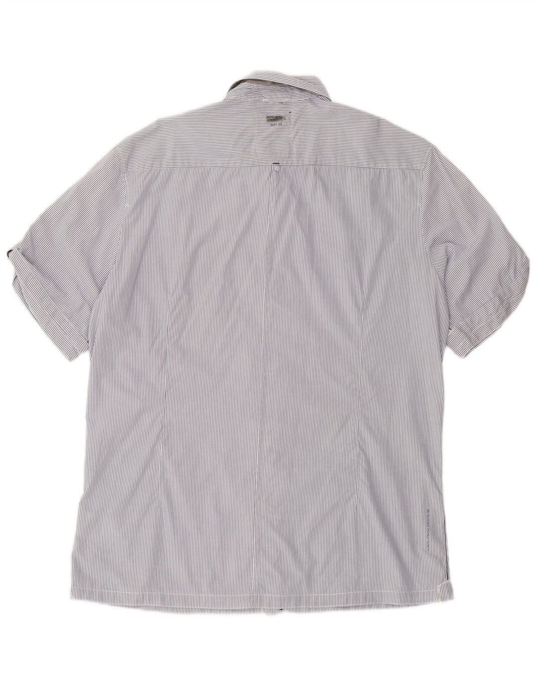 G-STAR Herren Kurzarmhemd 2XL Marineblau Nadelstreifen Baumwolle