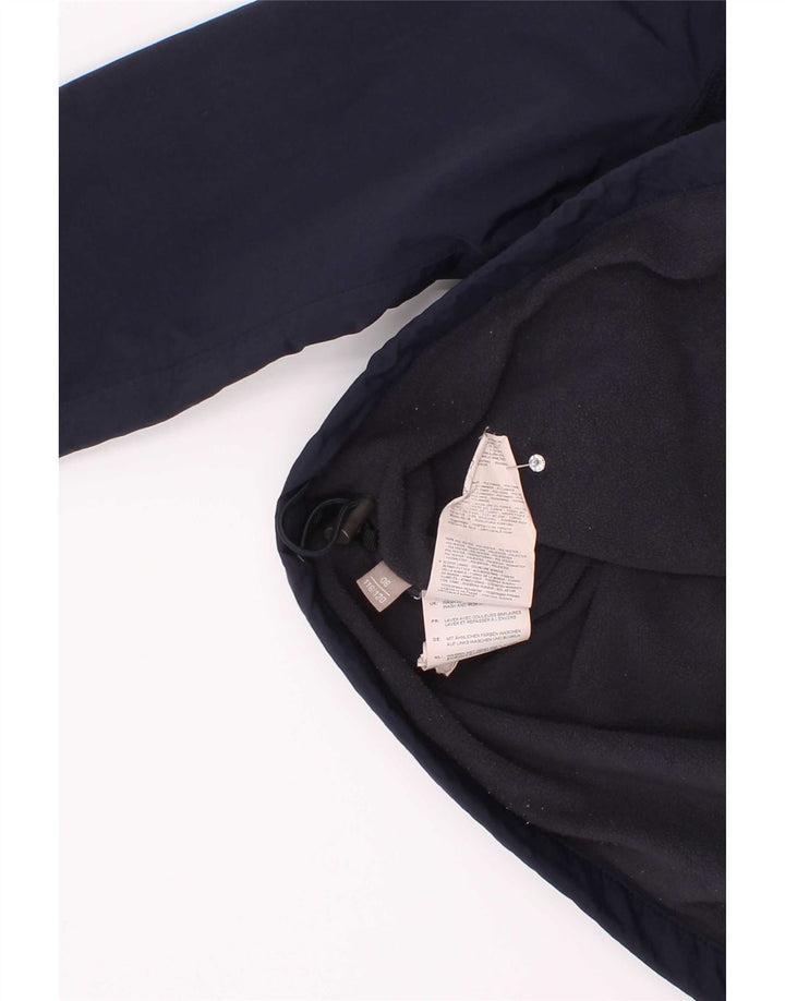 Napapijri Jungen-Anorakjacke mit grafischer Kapuze, 5–6 Jahre, marineblaues Polyamid