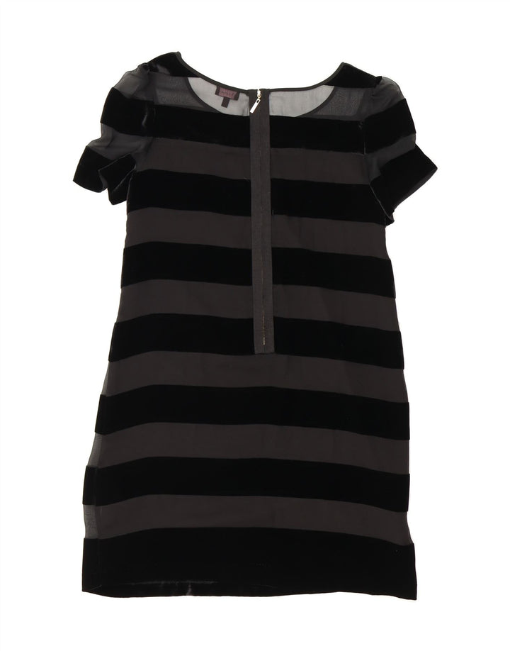 PHASE EIGHT Womens Sheath Dress UK 10 Small Black Striped Viscose Vintage Phase Eight and Second-Hand Phase Eight from Messina Hembry 