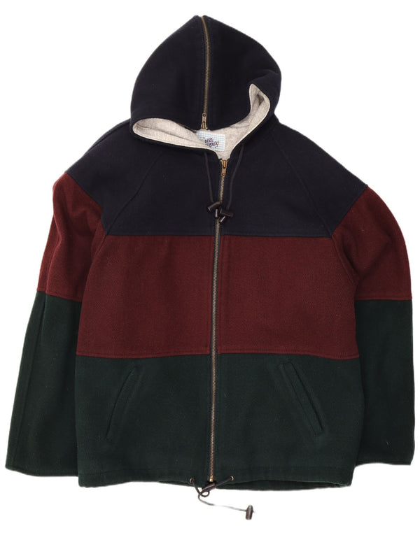 Vintage Herren Windjacke UK 38 Medium Marineblau Colourblock Acryl