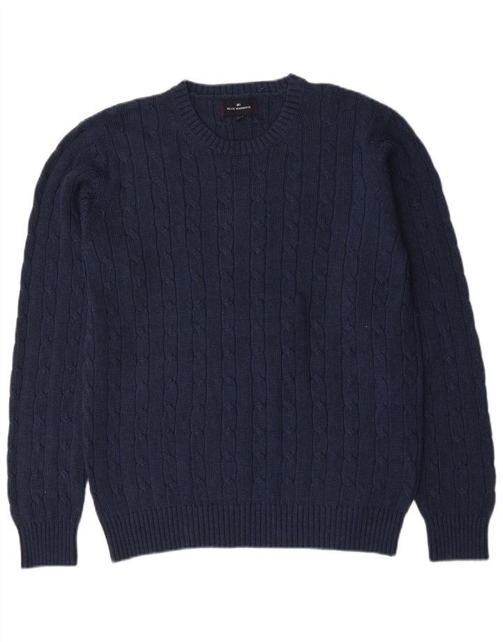 Marks & Spencer Herren Blue Harbour Pullover mit Rundhalsausschnitt, Größe L, Marineblau