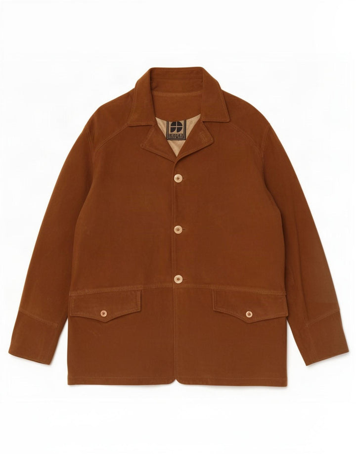 Essebi Herren Wildlederjacke IT 50 Großes braunes Leder
