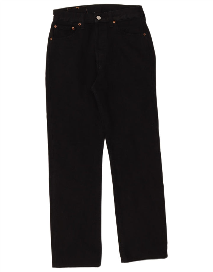 Levi's Damen 501 Straight Jeans W28 L29 Schwarze Baumwolle