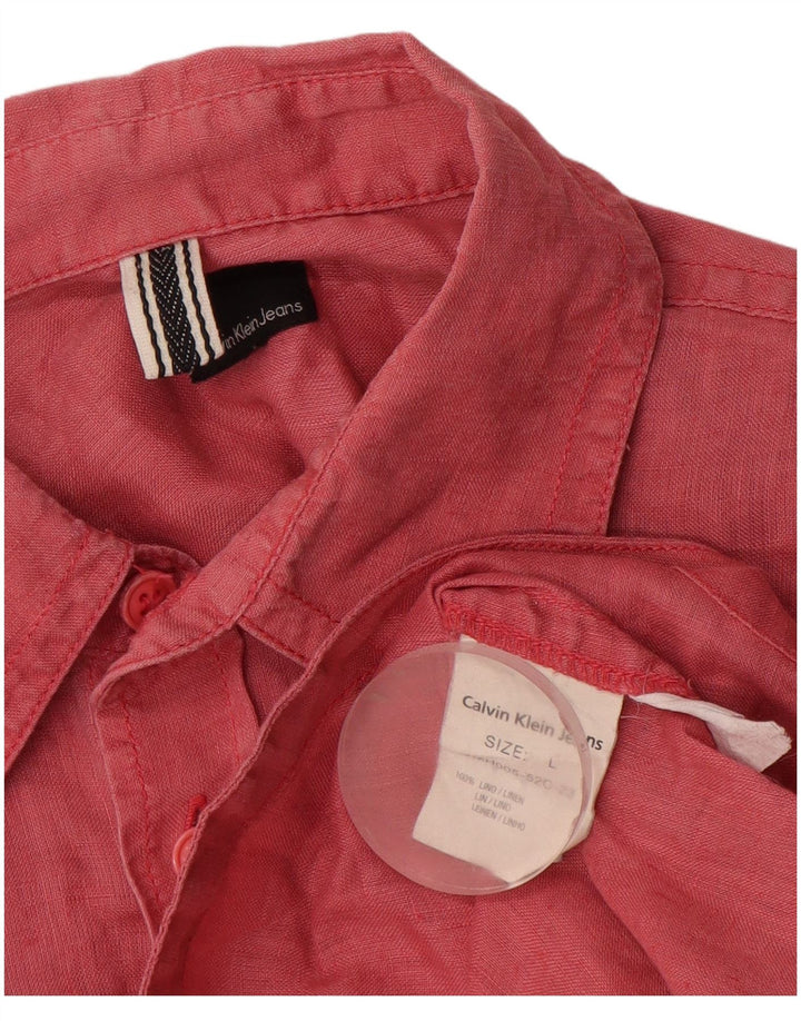 CALVIN KLEIN JEANS Herrenhemd Large Rot