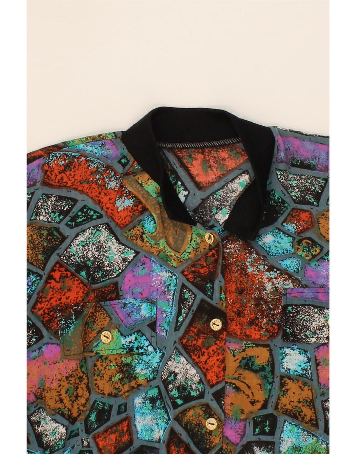 VINTAGE Womens Shirt Blouse UK 16 Large Multicoloured Patchwork Vintage Vintage and Second-Hand Vintage from Messina Hembry 