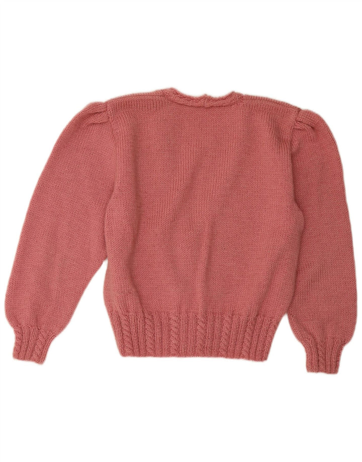 Vintage Damen Cardigan Pullover UK 14 Groß Rosa