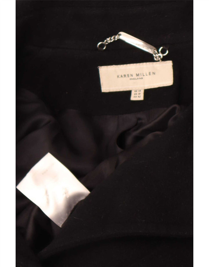 Karen Millen Damenmantel UK 14 Large Schwarz Polyamid