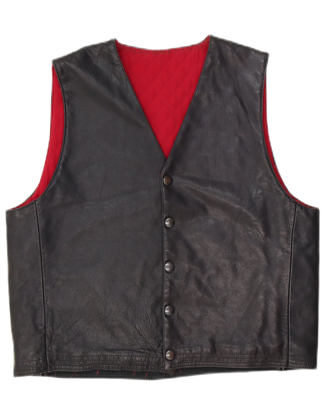 Vintage Herren Lederweste Medium Schwarz