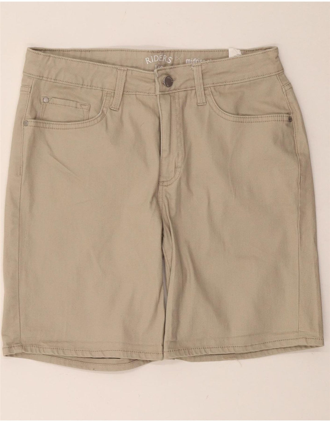Lee Damen Riders Mid Rise Casual Shorts W30 Mittelbeige Baumwolle