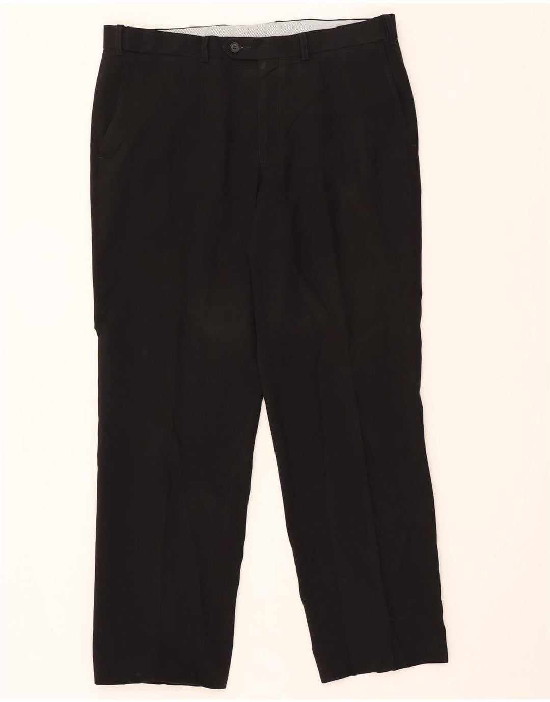 Marks & Spencer Herren gerade Chinohose W36 L31 Schwarz Polyester