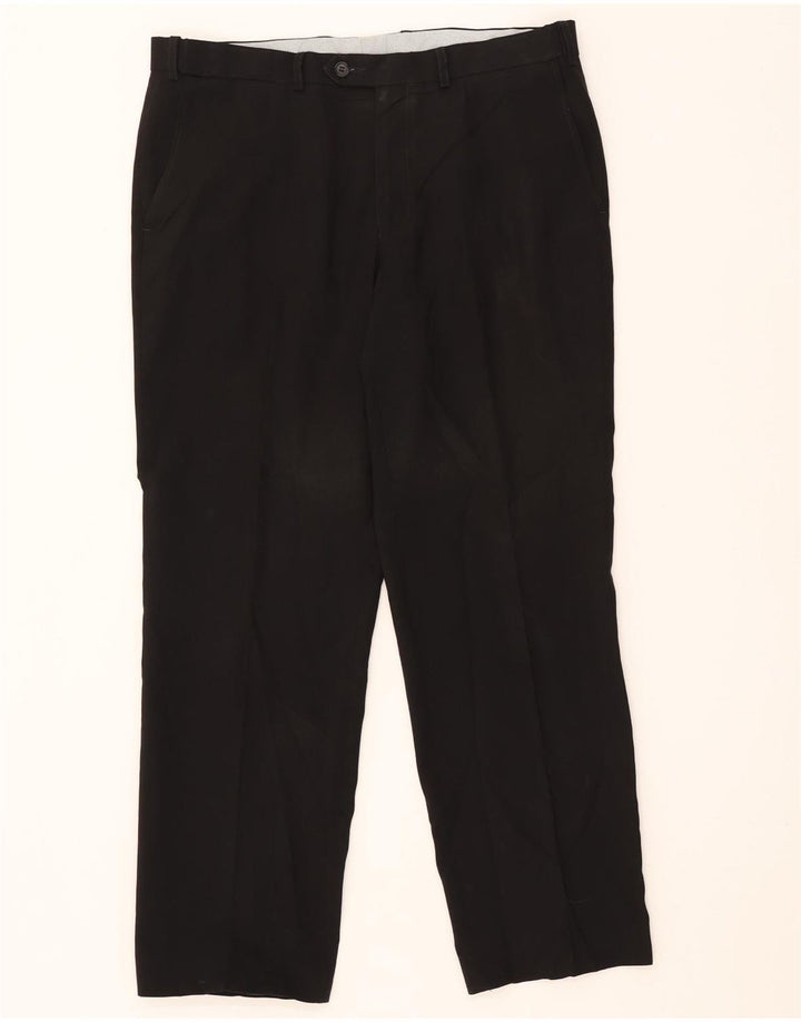 Marks & Spencer Herren gerade Chinohose W36 L31 Schwarz Polyester