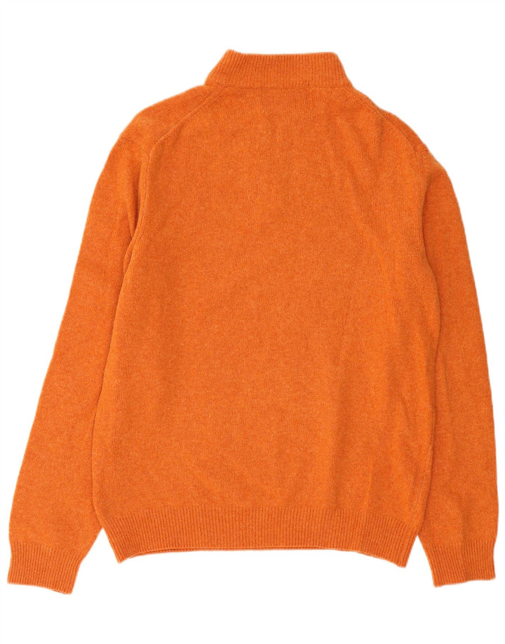 RIFLE Herren-Pullover mit Reißverschluss am Hals, mittelorange Wolle