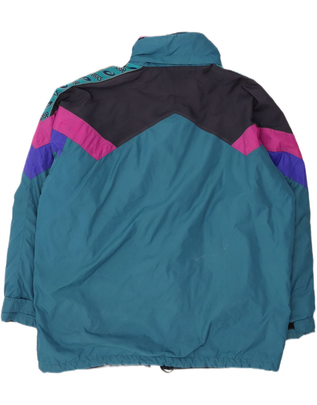 ASICS Herren Windjacke UK 42 XL Blau Colourblock Polyamid