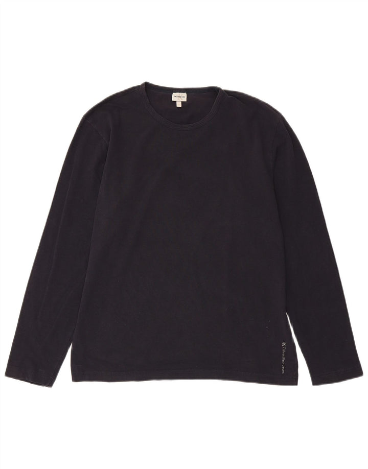 Calvin Klein Jeans Herren-Oberteil, langärmelig, mittelblau