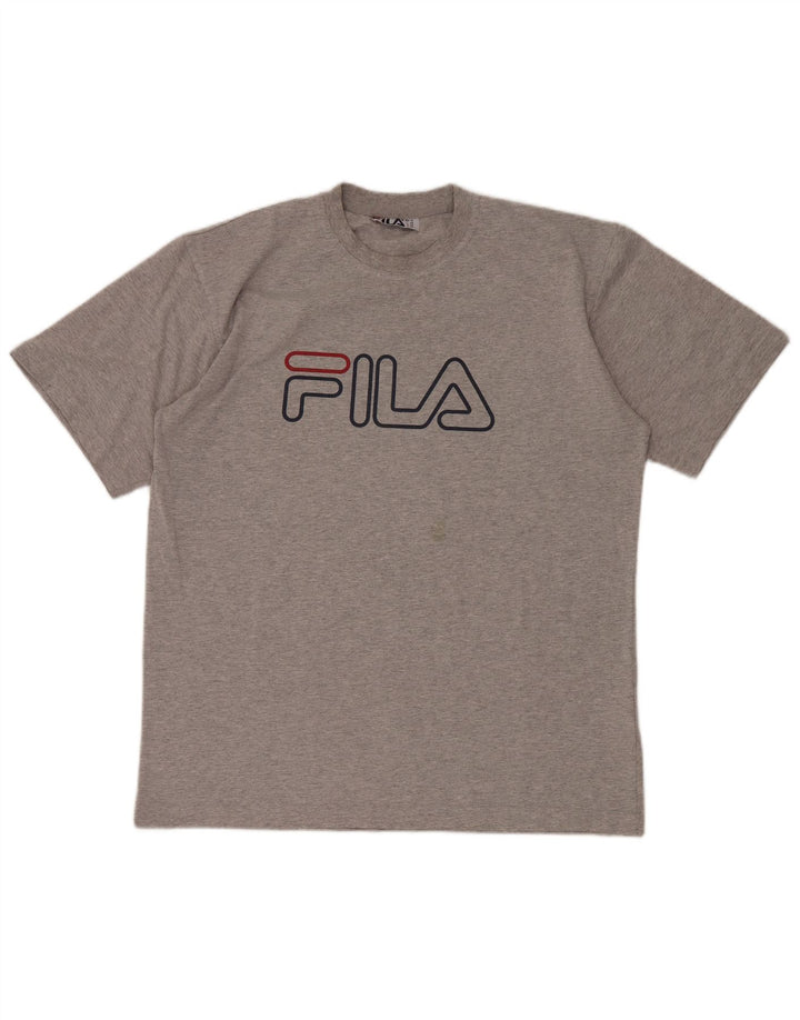 FILA Herren Grafik-T-Shirt-Oberteil aus mittelgrauer Baumwolle