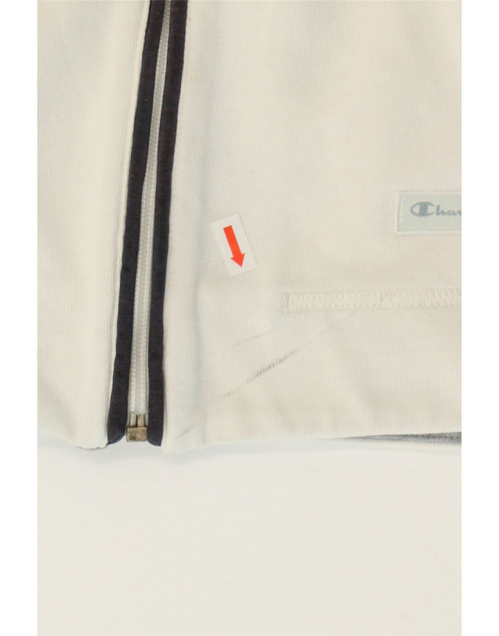 CHAMPION Womens Easy Fit Tracksuit Top Jacket UK 14 Medium White Cotton Vintage Champion and Second-Hand Champion from Messina Hembry 