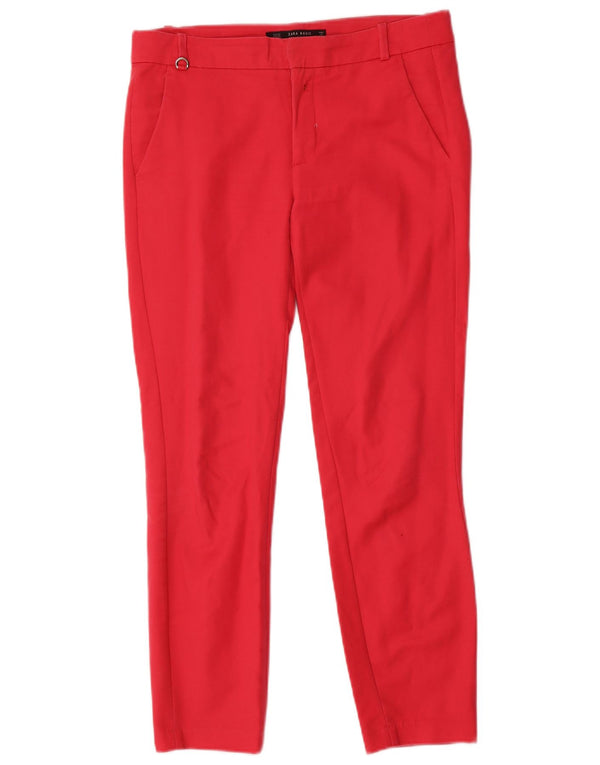 Zara Womens Slim Chino Trousers EU 34 2XS W24 L27 Pink Cotton