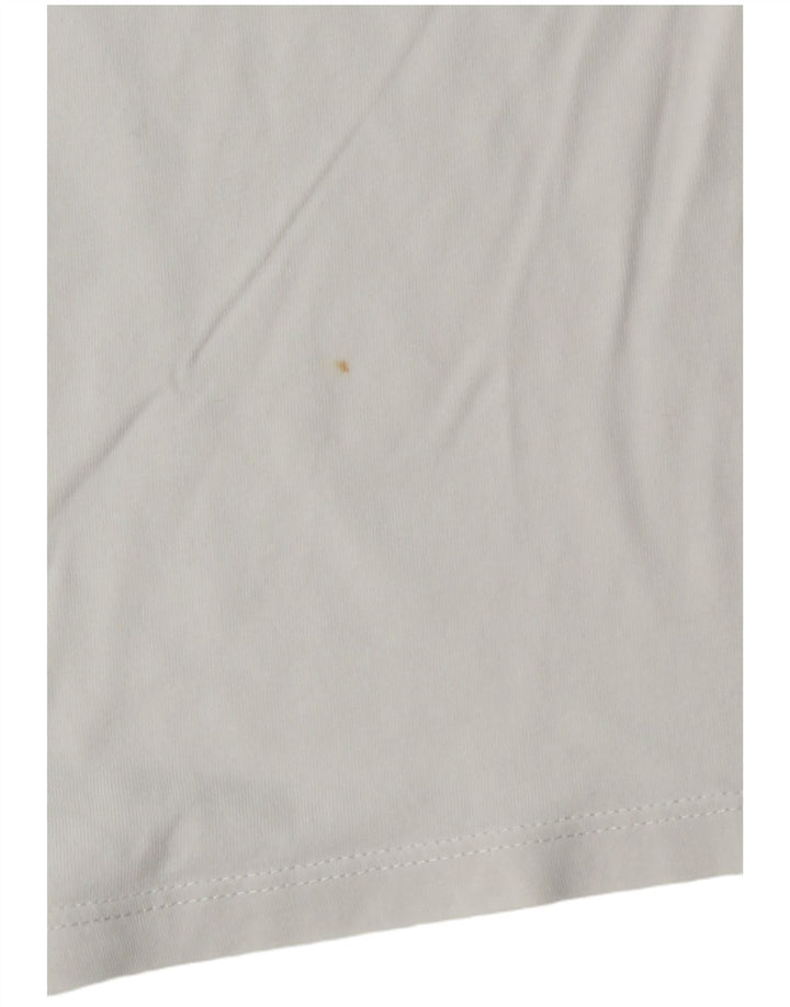 Zara Damen Grafik-T-Shirt-Oberteil UK 14 Mittelweiße Baumwolle